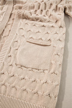 Load image into Gallery viewer, Jet Stream Cable Knit Eyelet Side Pockets Baggy Cardigan