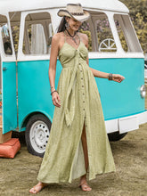Load image into Gallery viewer, Printed Halter Neck Maxi Dress