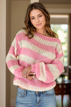 Load image into Gallery viewer, Striped Boat Neck Long Sleeve Sweater