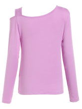 Load image into Gallery viewer, Cutout Asymmetrical Neck Long Sleeve T-Shirt
