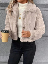 Load image into Gallery viewer, Button Up Long Sleeve Fuzzy Outerwear