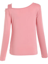 Load image into Gallery viewer, Cutout Asymmetrical Neck Long Sleeve T-Shirt