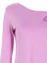 Load image into Gallery viewer, Cutout Asymmetrical Neck Long Sleeve T-Shirt