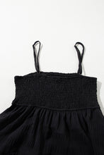 Load image into Gallery viewer, Black Smocked Textured Tiered Skater Dress