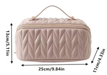 Load image into Gallery viewer, Solid Quilted Travel Makeup Bag