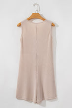 Load image into Gallery viewer, Parchment Corded Knit Side Pockets Buttoned Sleeveless Romper