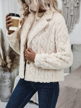 Load image into Gallery viewer, Fuzzy Button Up Collared Neck Jacket