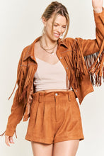 Load image into Gallery viewer, Suede Studded Fringe Jacket PLUS JJO5009P