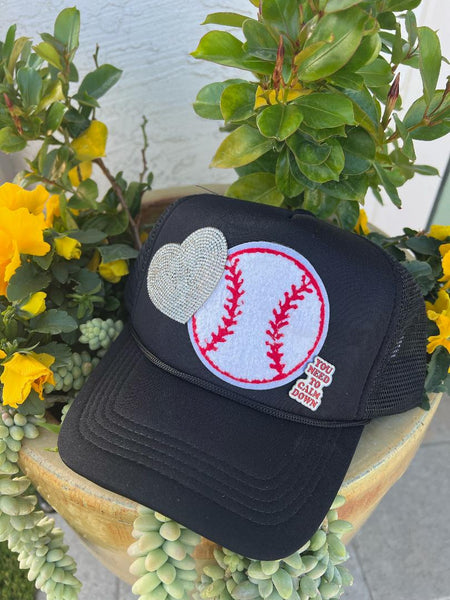 Baseball Patch Black Mesh Trucker Hat