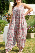 Load image into Gallery viewer, Multicolour Plus Size Paisley Print Sleeveless V Neck Jogger Jumpsuit