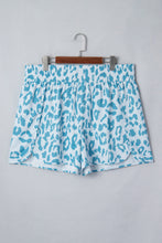 Load image into Gallery viewer, Beau Blue Plus Size Leopard Elastic Waist Athletic Shorts