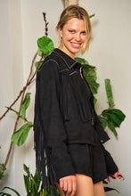 Load image into Gallery viewer, Suede Studded Fringe Jacket PLUS JJO5009P