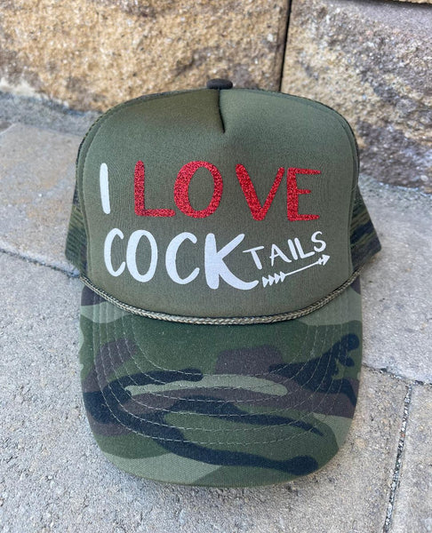 I Love Cock Tails Mesh Trucker Hat