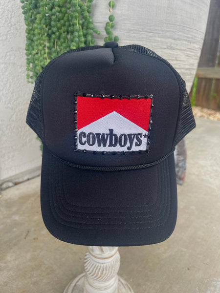 Cowboys Patch Black Trucker Hat