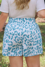 Load image into Gallery viewer, Beau Blue Plus Size Leopard Elastic Waist Athletic Shorts