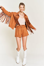 Load image into Gallery viewer, Suede Studded Fringe Jacket PLUS JJO5009P