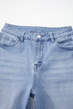 Load image into Gallery viewer, Beau Blue Mineral Wash Raw Hem High Waist Flared Jeans