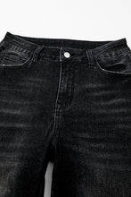 Load image into Gallery viewer, Carbon Grey Mineral Wash Raw Hem High Waist Flared Jeans