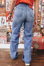 Load image into Gallery viewer, Beau Blue Tailored Center Seam Detail Straight Loose High Rise Jeans