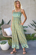 Load image into Gallery viewer, Floral Smocked Detail With Ruffle Jumpsuit