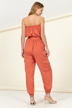 Load image into Gallery viewer, Flap Pocket Side Belted Tube Jumpsuit