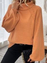 Load image into Gallery viewer, Cable-Knit Turtleneck Long Sleeve Sweater