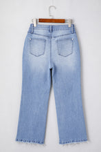 Load image into Gallery viewer, Beau Blue Mineral Wash Raw Hem High Waist Flared Jeans