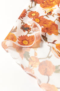 Printed Mock Neck Flare Sleeve Top