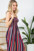 Load image into Gallery viewer, STRIPE SMOCKED MAXI DRESS