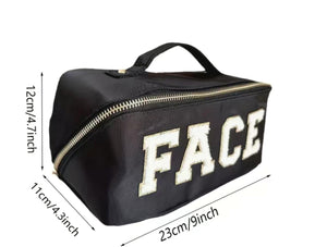 Face Patch Black Makeup Bag