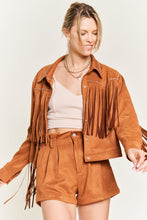 Load image into Gallery viewer, Suede Studded Fringe Jacket PLUS JJO5009P