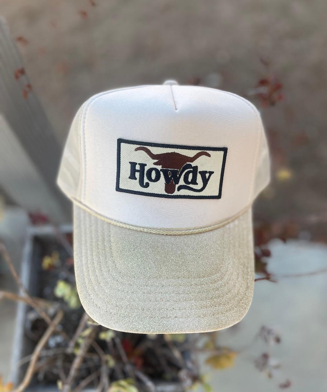 Howdy Glitter Trucker Patch Hat