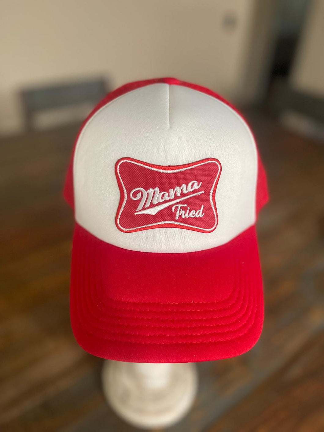Mama Tried Red Patch Trucker Hat