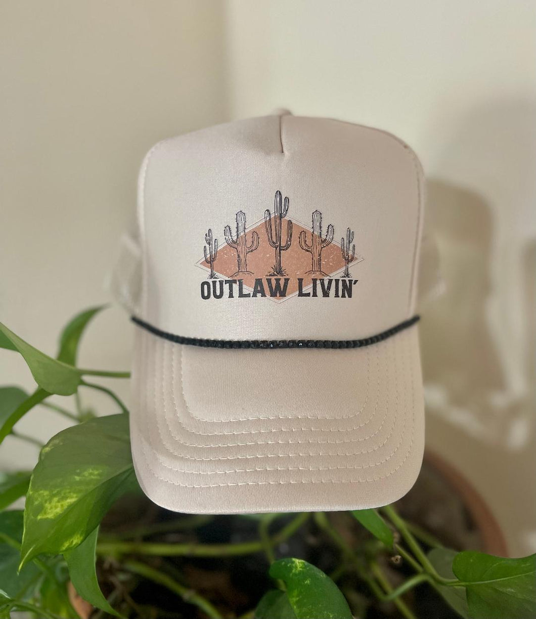 Outlaw Livin Tan Trucker Hat