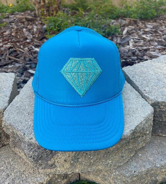 Teal Diamond Patch Trucker Hat