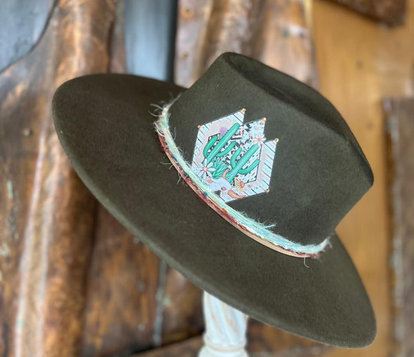 The Green Cactus Wool Custom Hat