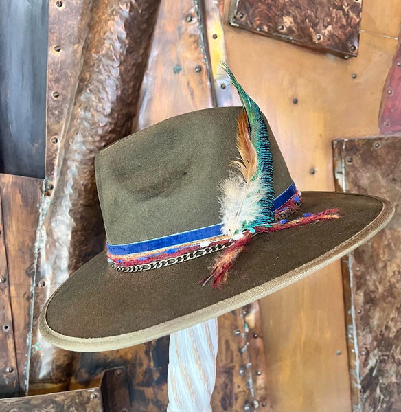 The Green Feather Custom Made Wide Brim Hat
