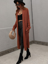 Load image into Gallery viewer, Double Take Waffle Knit Open Front Duster Cardigan With Pockets