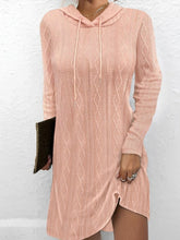 Load image into Gallery viewer, Drawstring Hooded Sweater Dress