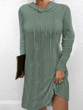 Load image into Gallery viewer, Drawstring Hooded Sweater Dress