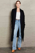 Load image into Gallery viewer, Double Take Waffle Knit Open Front Duster Cardigan With Pockets