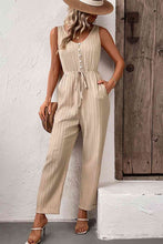 Load image into Gallery viewer, Textured Sleeveless Jumpsuit with Pockets