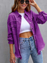 Load image into Gallery viewer, Distressed Drop Shoulder Denim Jacket