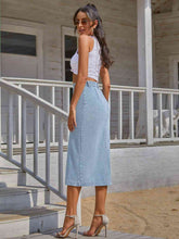 Load image into Gallery viewer, Button Down Denim Skirt