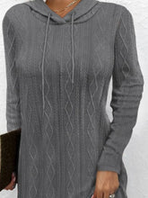 Load image into Gallery viewer, Drawstring Hooded Sweater Dress