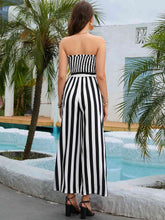 Load image into Gallery viewer, Striped Strapless Smocked Jumpsuit