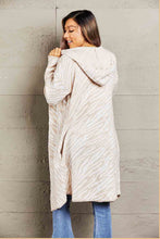 Load image into Gallery viewer, Double Take Printed Open Front Hooded Longline Cardigan
