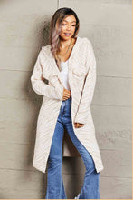 Load image into Gallery viewer, Double Take Printed Open Front Hooded Longline Cardigan