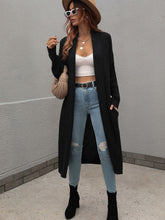 Load image into Gallery viewer, Double Take Waffle Knit Open Front Duster Cardigan With Pockets