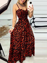 Load image into Gallery viewer, Leopard Sweetheart Neck Cami Dress